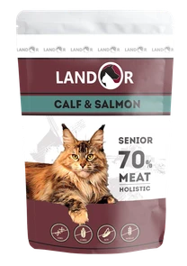 Пауч Landor для пожилых кошек с телятиной и лососем Senior Cat Calf and Salmon