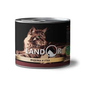 Консервы Landor для взрослых кошек с индейкой и уткой Adult Cat Turkey and Duck