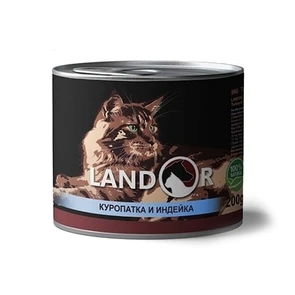 Консервы Landor для взрослых кошек с куропаткой и индейкой Adult Cat Game and Turkey