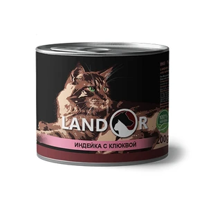 Консервы Landor для стерилизованных кошек с индейкой и клюквой Sterilized Cat Turkey and Cranberries