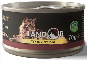 Консервы LANDOR для кошек тунец с крабом в бульоне Cat Tuna with Crab in Broth 8852870