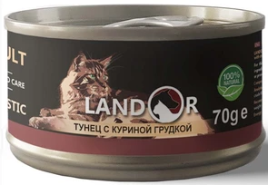 Консервы LANDOR для кошек тунец с куриной грудкой в бульоне Cat Tuna with Chicken in Broth 8852894