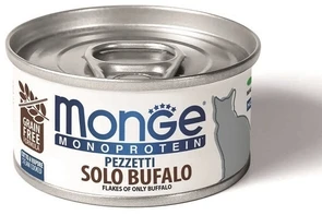 Консервы MONGE Monoprotein для взрослых кошек хлопья из мяса буйвола на пару 70013826