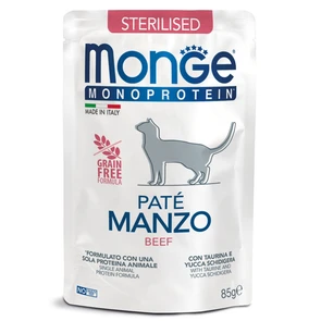 Пауч MONGE Monoprotein для стерилизованных кошек с говядиной (Cat Monoprotein Pouch Sterilised Beef)