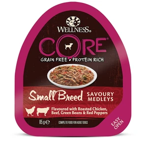 {{photo.Alt || photo.Description || 'Консервы беззерновые Wellness Core для собак с курицей, говядиной и овощами Small Breed Savoury Medleys Chicken, Beef, Green Beans and Red Peppers'}}