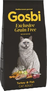 Беззерновой сухой корм GOSBI Exclusive GF для взрослых кошек с индейкой и рыбой (Grain Free Adult Cat Turkey/Fish)