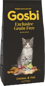 Беззерновой сухой корм GOSBI Exclusive GF для котят с курицей и лососем (Grain Free Kitten Chicken/Fish)