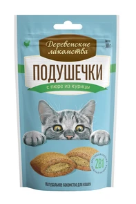 Деревенские лакомства - Подушечки с пюре из курицы для кошек