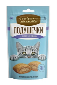 Деревенские лакомства - Подушечки с пюре из краба для кошек