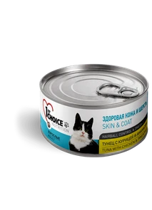 Консервы 1st CHOICE для взрослых кошек с тунцом, курицей и ананасом Skin/Coat Hairball Control with Chicken, Tuna and Pineapple Adult
