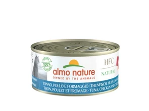 Консервы ALMO NATURE для взрослых кошек с тунцом, курицей и сыром HFC - Natural - Tuna, Chicken and Cheese