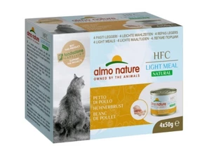 Консервы ALMO NATURE низкокалорийные для взрослых кошек куриная грудка набор 4 шт. по 50 гр. Natural Light Meal - Chicken Breast