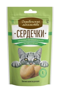 Лакомство для кошек Сердечки для поддержки здоровья почек и мочевыводящих путей Деревенские лакомства