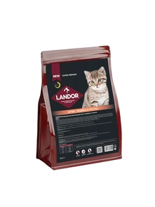 Сухой корм LANDOR для котят с курицей, индейкой и лососем Kitten