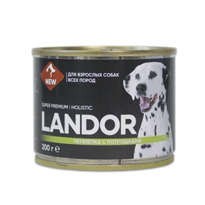 {{photo.Alt || photo.Description || 'Консервы LANDOR для собак с перепелкой, курицей и потрошками'}}