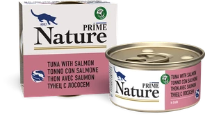 Консервы PRIME NATURE для взрослых кошек с тунцом и лососем в бульоне