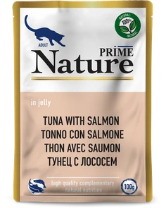 Пауч PRIME NATURE для взрослых кошек тунец с лососем в желе