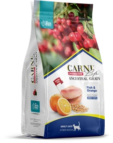 Сухой корм CARNI LIFE для кошек рыба с апельсином и клюквой Ancestral Grain Fish / Orange Adult