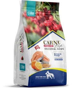 Сухой корм CARNI LIFE для взрослых собак средних и крупных пород лосось с апельсином и клюквой Ancestral Grain Salmon / Orange Adult Medium / Maxi