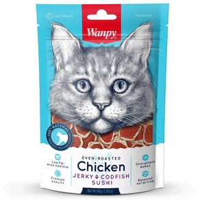{{photo.Alt || photo.Description || 'Лакомство для кошек WANPY CAT "суши" из курицы с треской Chicken Jerky/Codfish Sushi for Cat'}}