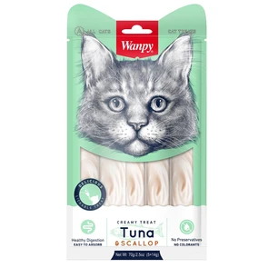 {{photo.Alt || photo.Description || 'Лакомство для кошек WANPY CAT нежное пюре из тунца с гребешком к Creamy Treat Tuna and Scallop'}}
