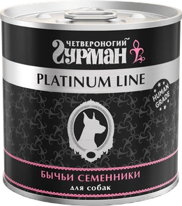 Консервы для собак Четвероногий гурман Бычьи семенники в желе Platinum Line