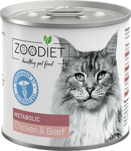 Консервы для собак ZooDiet с курицей и говядиной для кошек для обмена веществ Metabolic Chicken/Beef