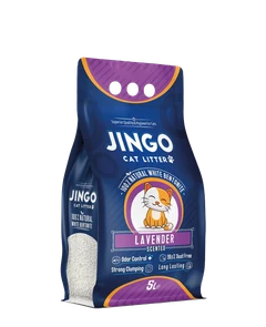 Комкующийся наполнитель Jingo Lavender с ароматом лаванды