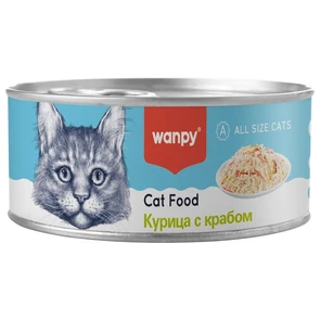 {{photo.Alt || photo.Description || 'Консервы WANPY CAT для кошек "Кусочки курицы и краб" chicken pieces &amp; crab for cat'}}