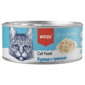 {{photo.Alt || photo.Description || 'Консервы WANPY CAT для кошек "Кусочки курицы и треска" chicken pieces &amp; codfish for cat'}}
