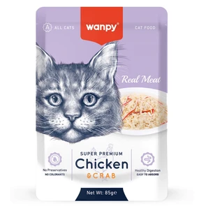 Паучи WANPY CAT для кошек "Кусочки курицы и краб" RETORT POUCH CHICKEN + CRAB FOR CAT RAC-02