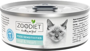{{photo.Alt || photo.Description || 'Консервы для кошек ZooDiet с телятиной и сердцем для чувствительного пищеварения Sensitivities Veal/Heart'}}