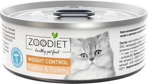 {{photo.Alt || photo.Description || 'Консервы для кошек ZooDiet с кроликом индейкой для контроля веса Weight Management Rabbit/Turkey'}}