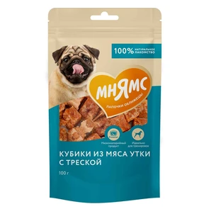 {{photo.Alt || photo.Description || 'Лакомство для собак Мнямс кубики из мяса утки c треской'}}