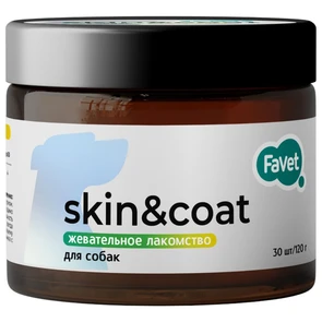 {{photo.Alt || photo.Description || 'Favet Функциональное лакомство MultivitaminDog Soft Chews для кожи и шерсти для собак, 120г'}}