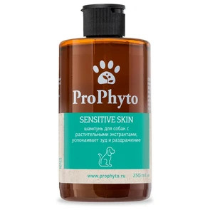 {{photo.Alt || photo.Description || 'Жидкий шампунь ProPhyto SENSITIVE SKIN SHAMPOO для собак с растительными экстрактами против зуда и раздражения'}}