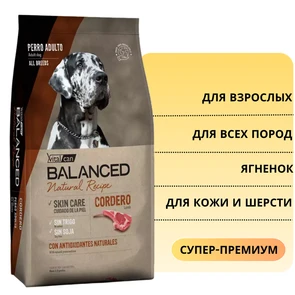 {{photo.Alt || photo.Description || 'Сухой корм Vitalcan для взрослых собак всех пород с ягненком для кожи и шерсти Balanced Dog Adult Natural Recipe Lamb Skin and Care'}}