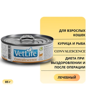 {{photo.Alt || photo.Description || 'Консервы FARMINA VETLIFE NATURAL DIET CAT CONVALESCENCE для взрослых кошек с курицей и рыбой диета при выздоровлении и в послеоперационный период'}}