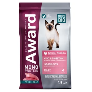 {{photo.Alt || photo.Description || 'Сухой корм AWARD Monoprotein для взрослых кошек с индейкой, яблоками и артишоками'}}