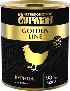 Консервы для собак Четвероногий гурман натуральная курица в желе Golden Line 340 гр