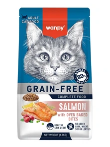 {{photo.Alt || photo.Description || 'Беззерновой сухой корм Wanpy Cat для взрослых кошек с лососем ADULT CAT SALMON'}}