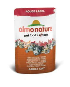 Пауч ALMO NATURE Rouge label Chicken Fille для взрослых кошек с куриным филе и крабовыми палочками 23200