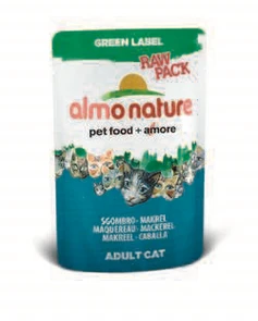 Пауч ALMO NATURE Green label Cat Mackerel 75% мяса для взрослых кошек "Макрель" 23214