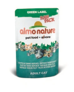 Пауч ALMO NATURE Green label Cat Skip Jack Tuna 75% мяса для взрослых кошек "Филе полосатого тунца" 23215