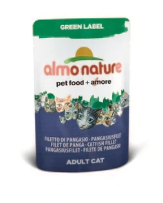 Пауч ALMO NATURE Green label Cat Catfish 75% мяса для взрослых кошек "филе зубатки" 23221