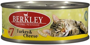 Консервы BERKLEY Adult Turkey Cheese №7 для взрослых кошек с индейкой и сыром 75106
