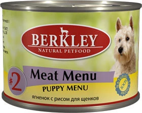 Консервы BERKLEY Puppy Lamb Rice № 2 для щенков с новозеландским ягненком и рисом 75007