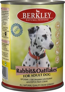 Консервы BERKLEY Adult Rabbit Oatflakes для собак с кроликом и овсянкой 75072