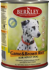 Консервы BERKLEY Adult Game Brown Rice для собак с олениной и коричневым рисом 75073