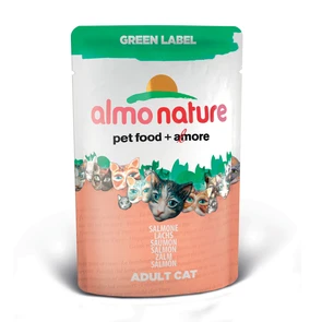 Пауч ALMO NATURE Green label Cat Salmon для взрослых кошек свежий лосось 75% мяса 24082